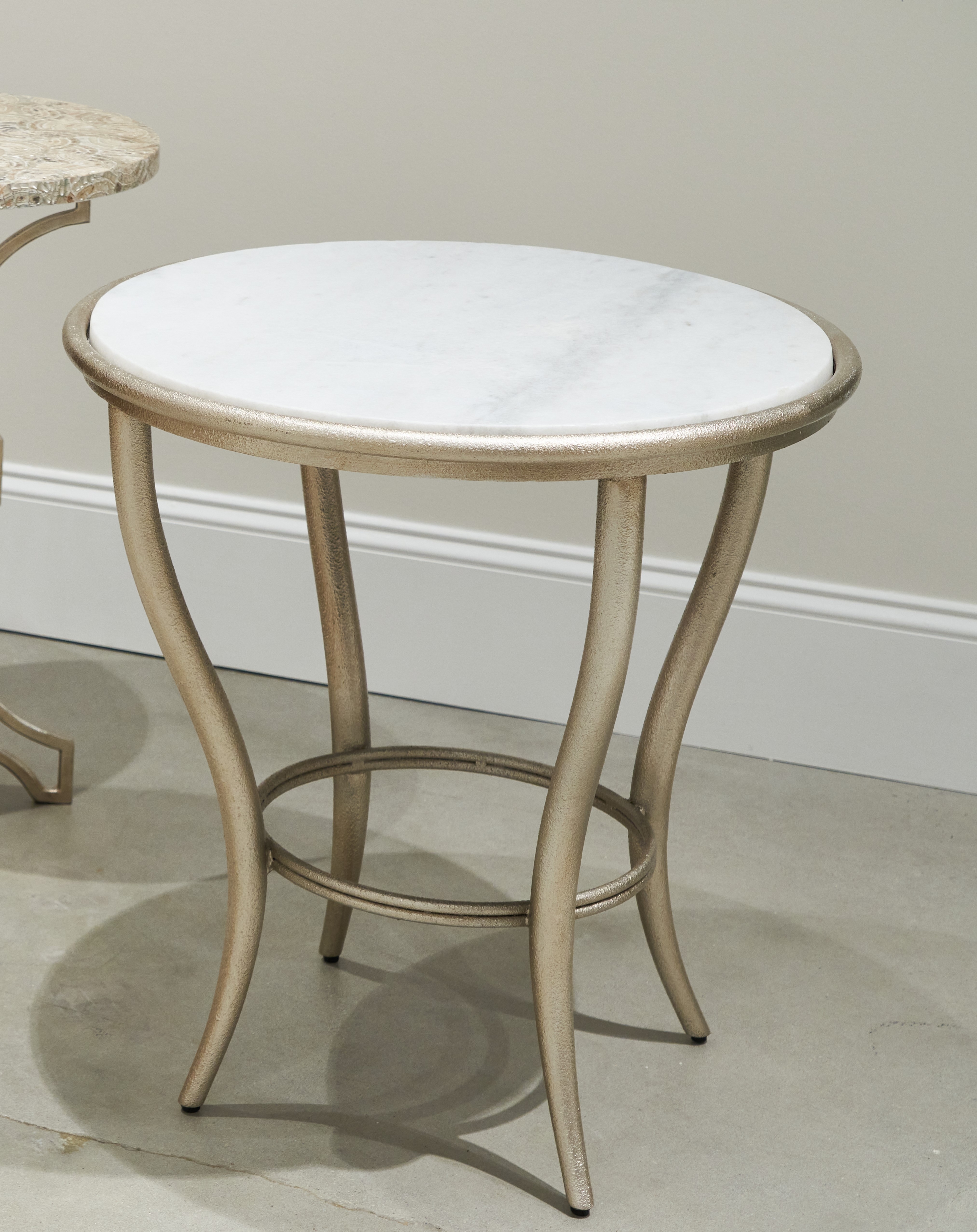 24" Rd. Marble-Top Lamp Table