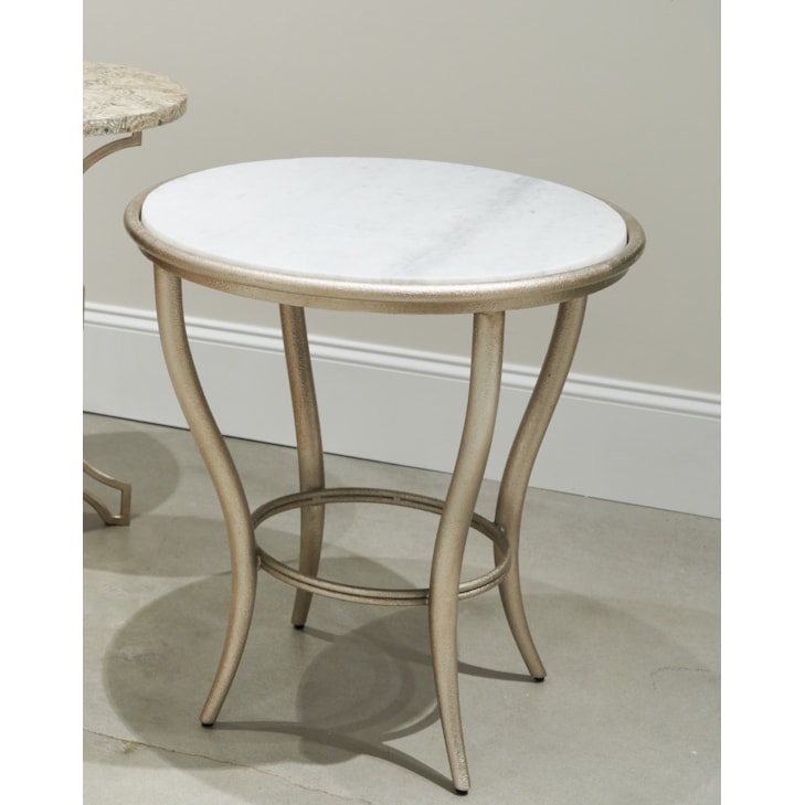 Sherrill Occasional VOYAGE MAISON 24" Rd. Marble-Top Lamp Table