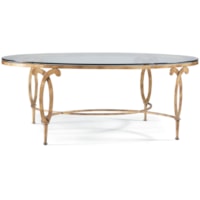 Traditional Oval Cocktail Table with Glass Top