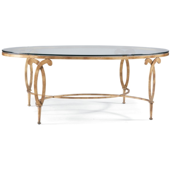 Sherrill Occasional FLEUR DE LIS Oval Cocktail Table