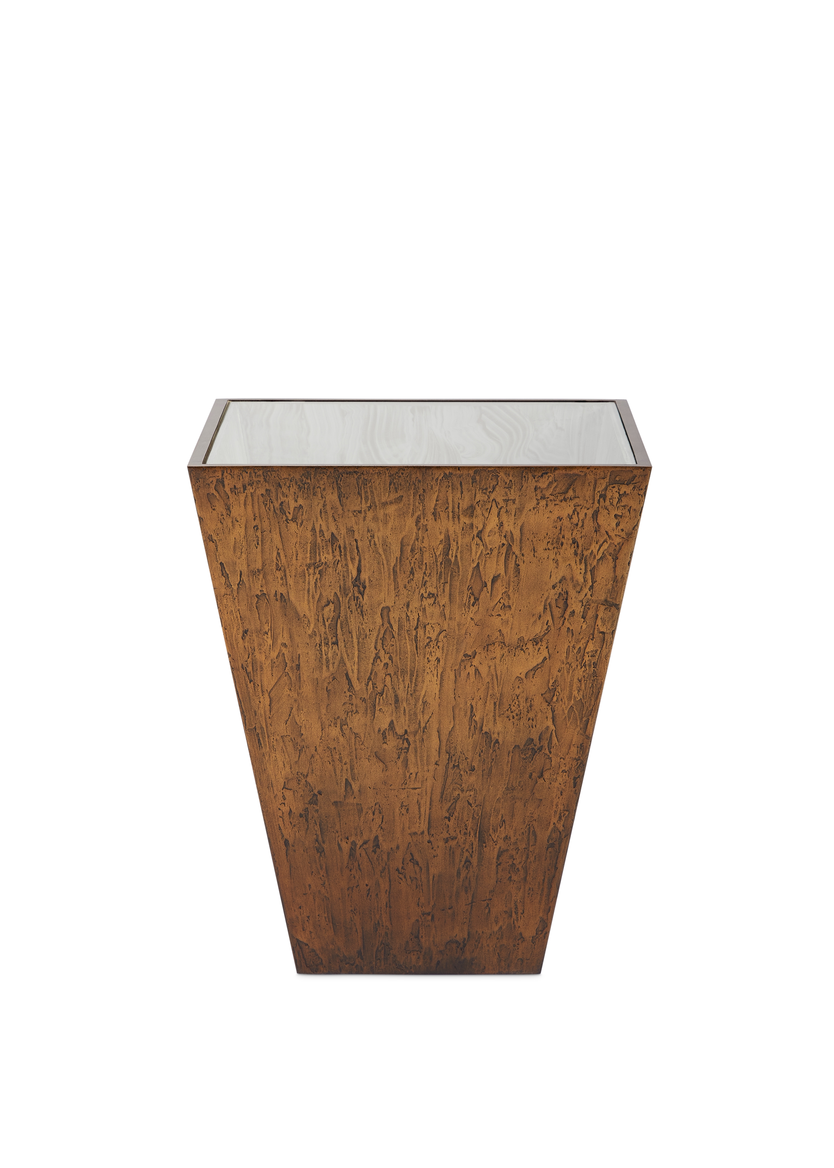 Sq. Glass-Top Malachite Accent Table