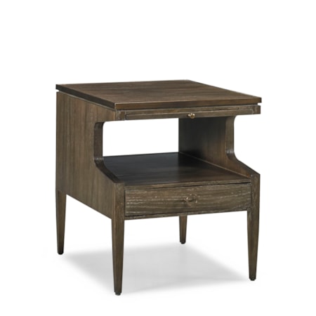 Square-Top Storage End Table w/Shelf