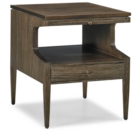 Square-Top Storage End Table w/Shelf