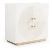 Contemporary 2-Door Cabinet w/Gold Metal Plinth Base