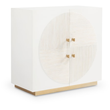 2-Door Cabinet w/Gold Metal Plinth Base