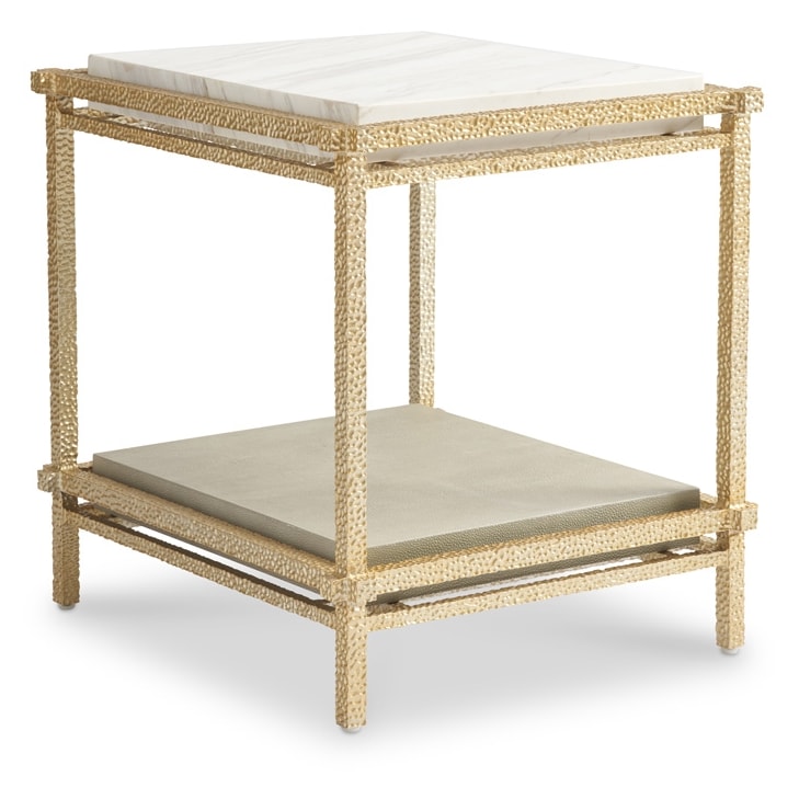 Sherrill Occasional VOYAGE MAISON Stone-Top End Table w/Lower Shelf