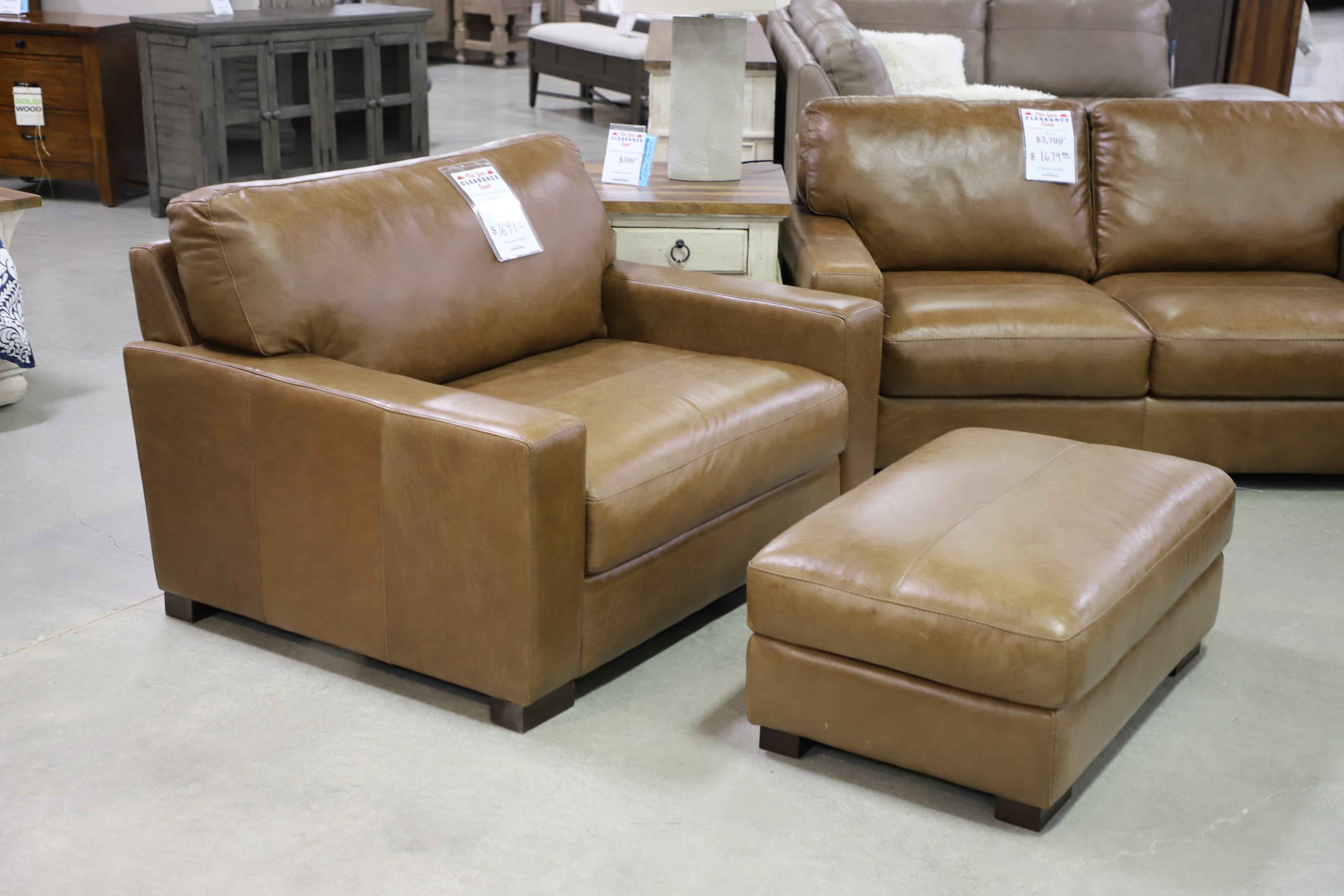 Virginia Furniture Market Premium Leather Florence P130379 Chair and a