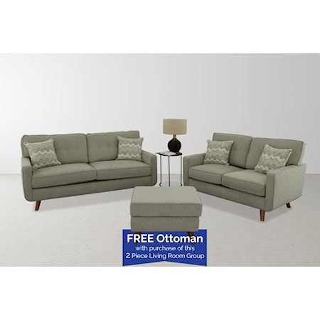 Living Room With Free Ottoman