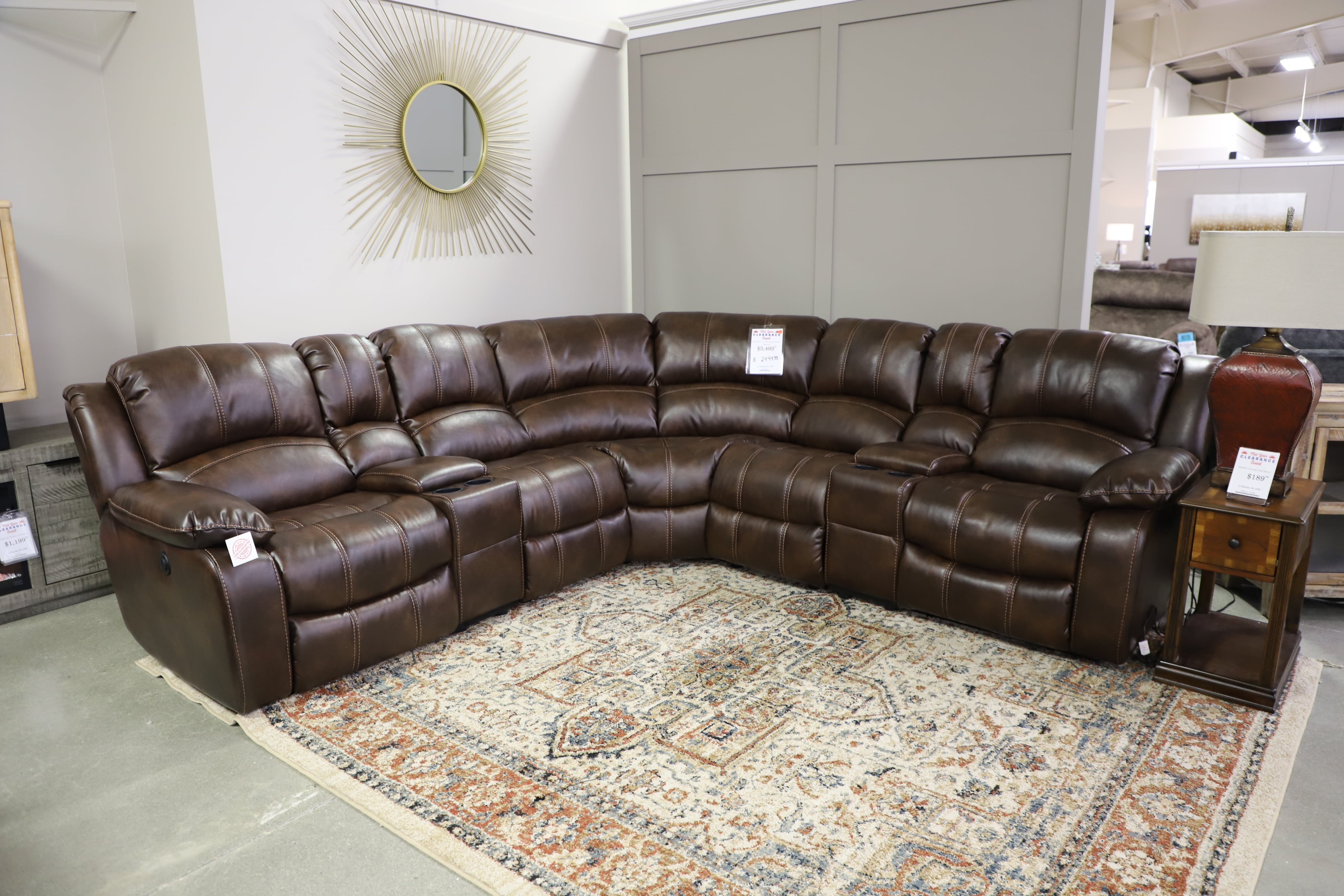 Clearance best sale reclining sectional