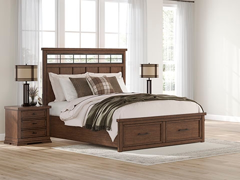 Queen Panel Storage Bed