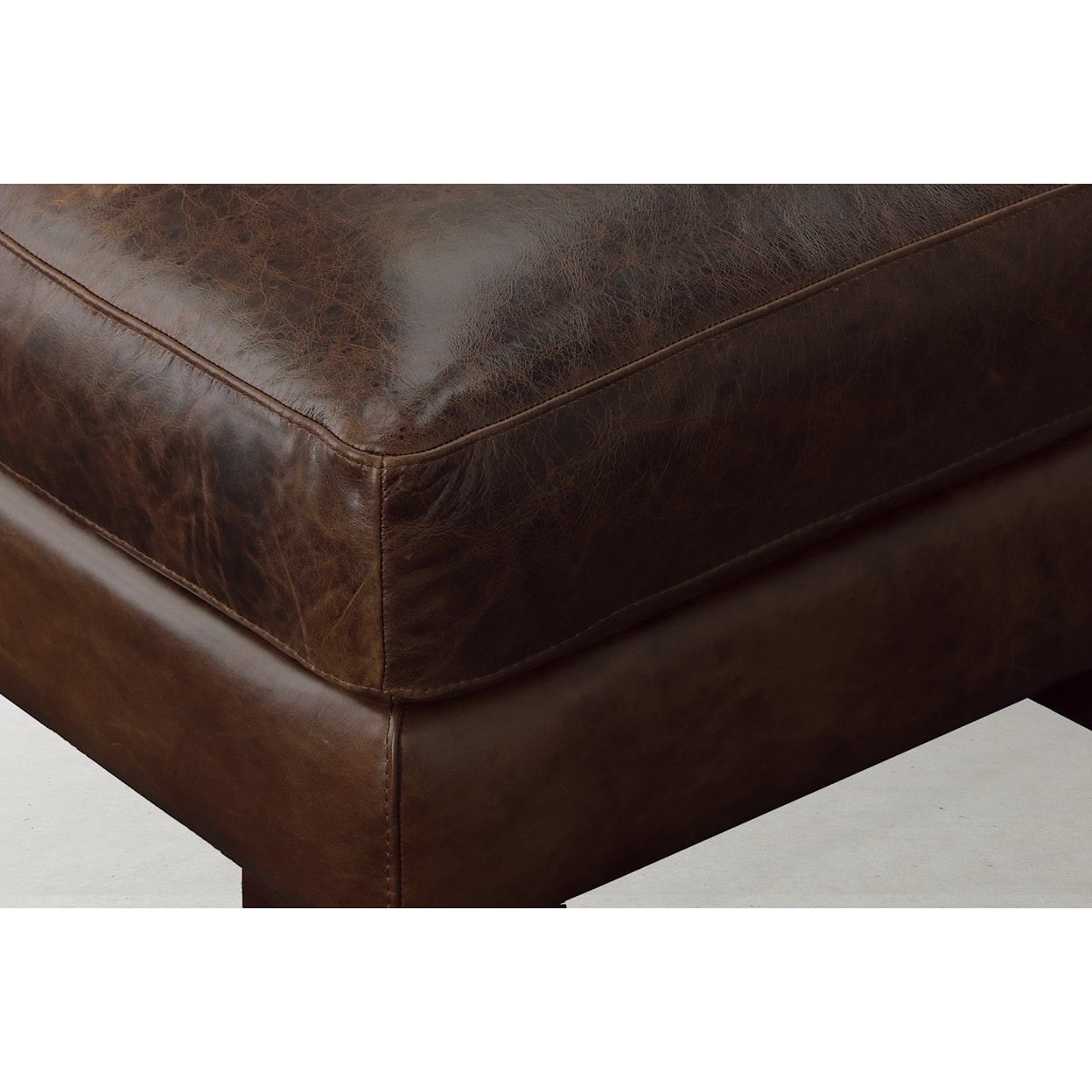 Virginia Furniture Market Premium Leather Brescia Ottoman