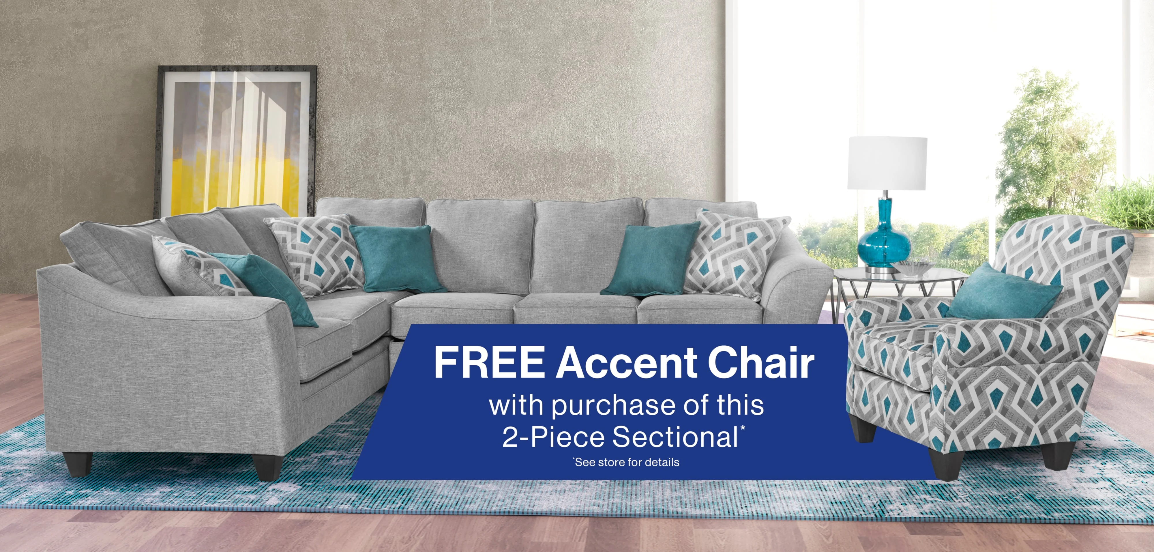 Sectional couch cheap with accent chair