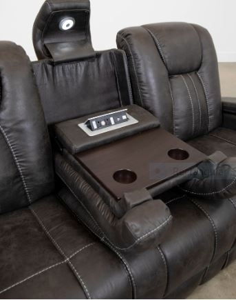 Dual Reclining Sofa with Drop Down Table