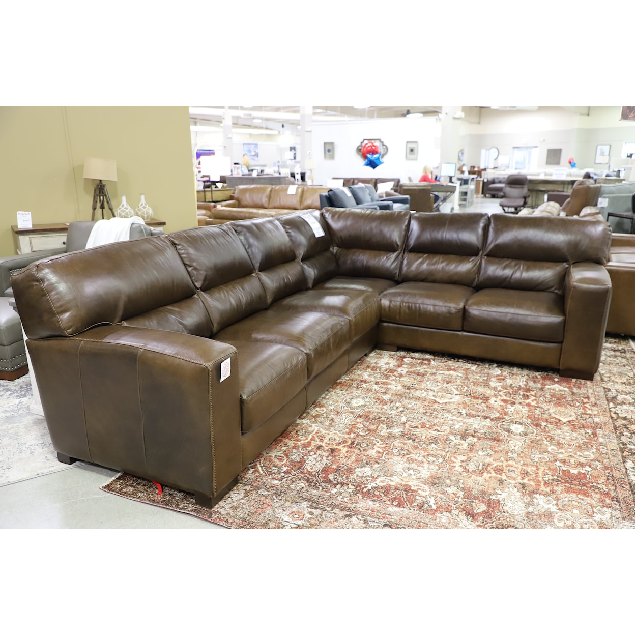 Virginia Furniture Market Premium Leather Matera Two Piece Sectional