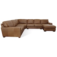 4 Piece Sectional w/ RAF Chaise Chestnut