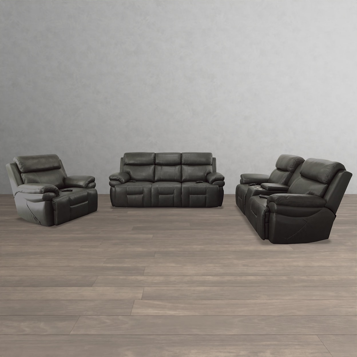 Sarah Randolph Designs Leslie Three Piece Reclining Living Room Group