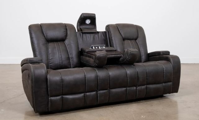 Dual Reclining Sofa with Drop Down Table