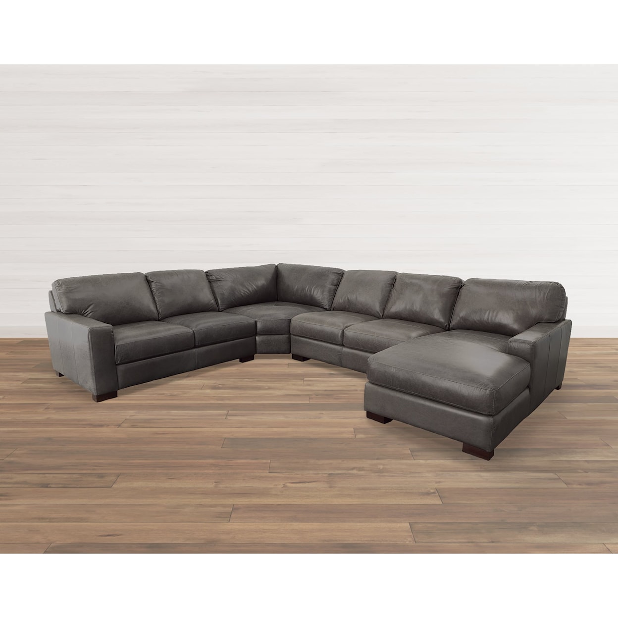 Virginia Furniture Market Premium Leather Florence Four Piece Sectional