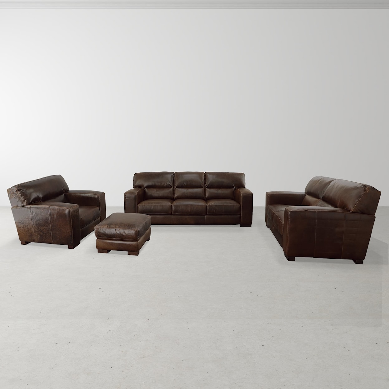 Virginia Furniture Market Premium Leather Brescia Four Piece Living Room Group
