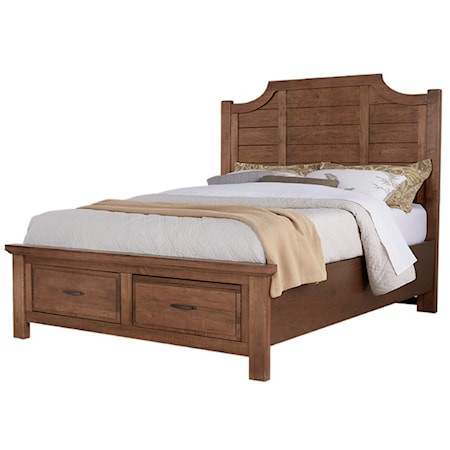 Queen Scalloped Storage Bed