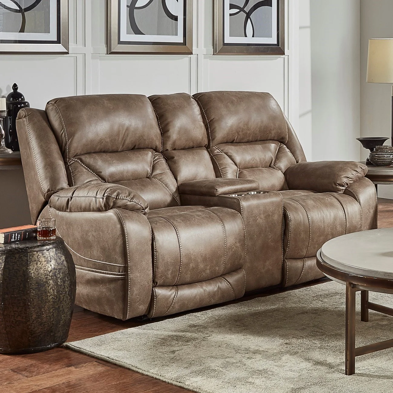 Sofa and Loveseat with Console