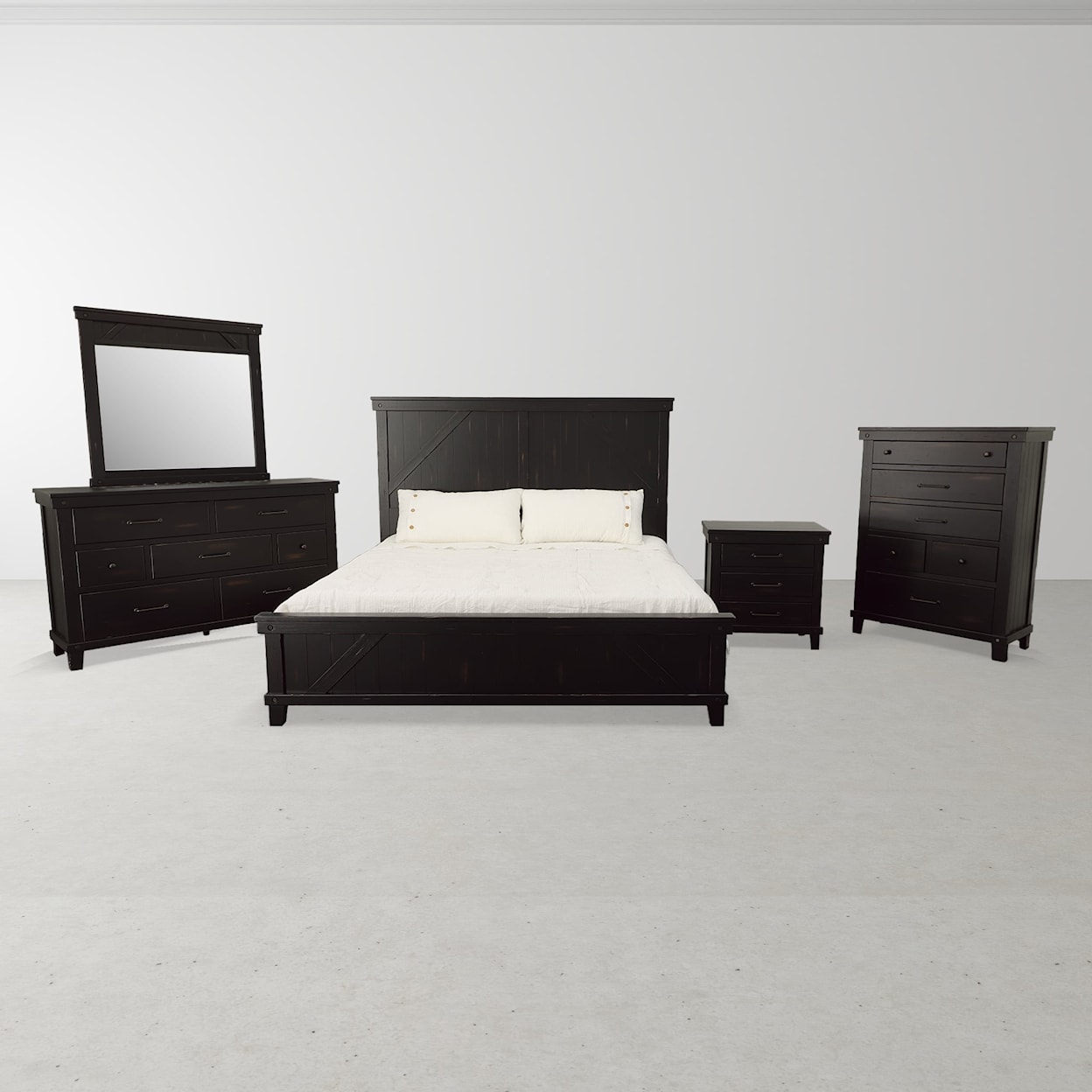 Bernards Spruce Creek Five Piece King Bedroom Group