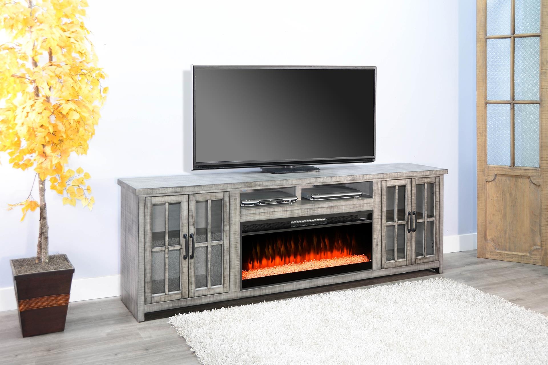 MEDIA CONSOLE WITH FIREPLACE OPTION