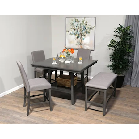 GATHERING TABLE WITH 4 CHAIRS & 1 BENCH