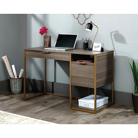 Contemporary Single Pedestal Desk with File Drawer