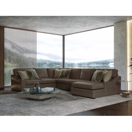 4-pc. All-Leather U-Shape Sectional