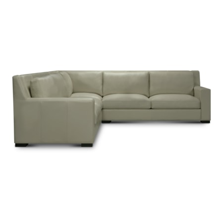 3-pc. Leather L-Shape Sectional Sofa