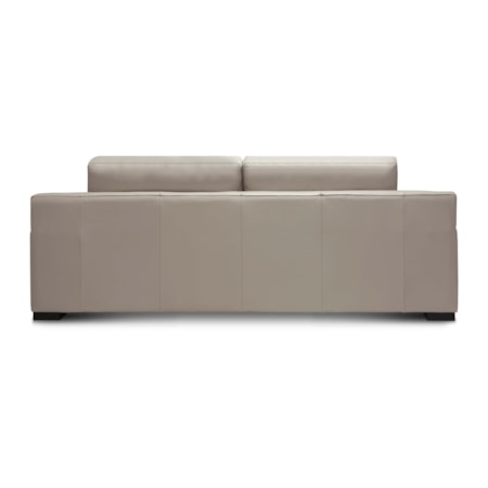 Deep-Seating Leather Sofa w/2 Throw Pillows