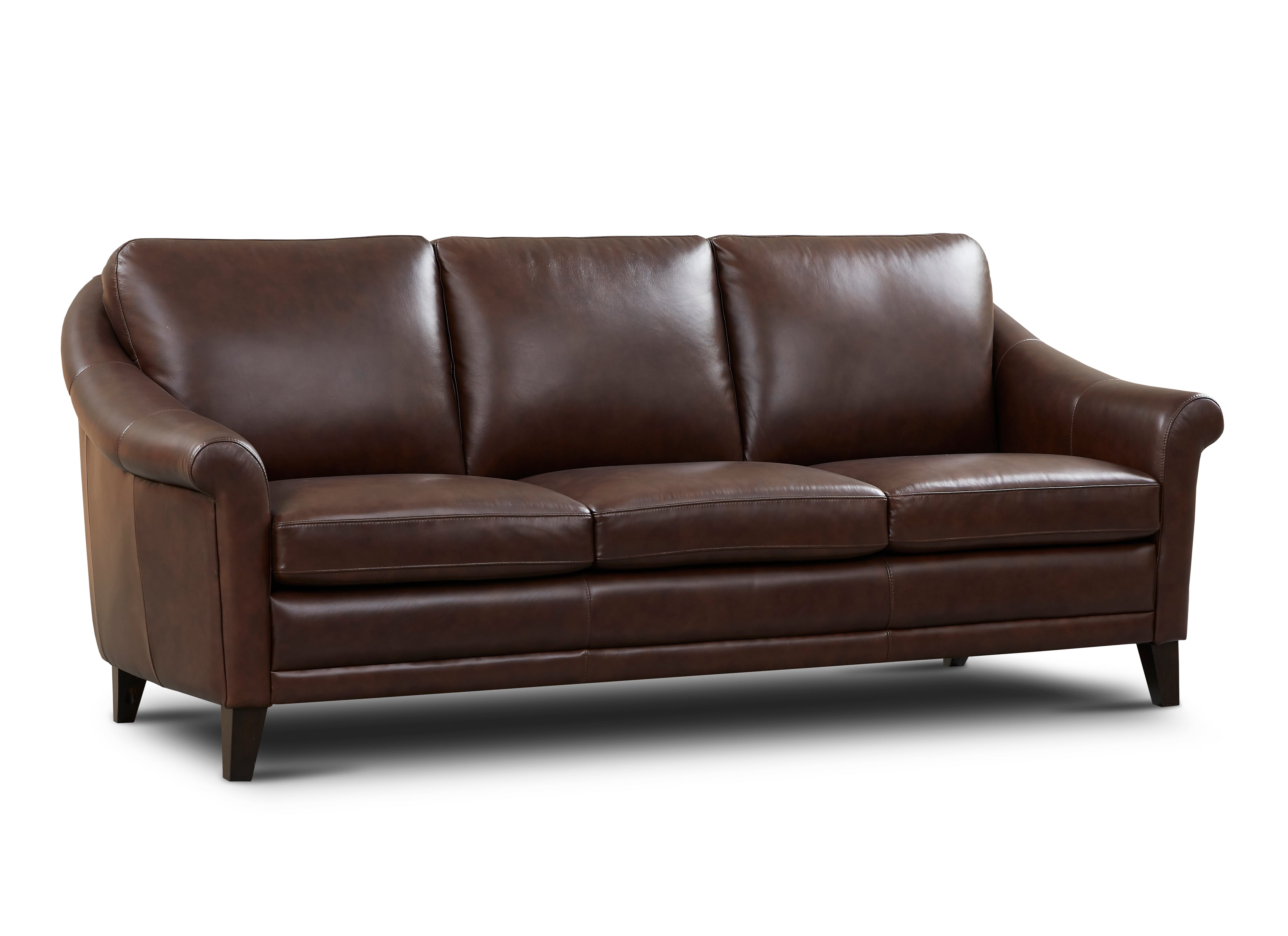 GTR Leather Sienna Leather Sofa w/Sculptured Rolled Arms