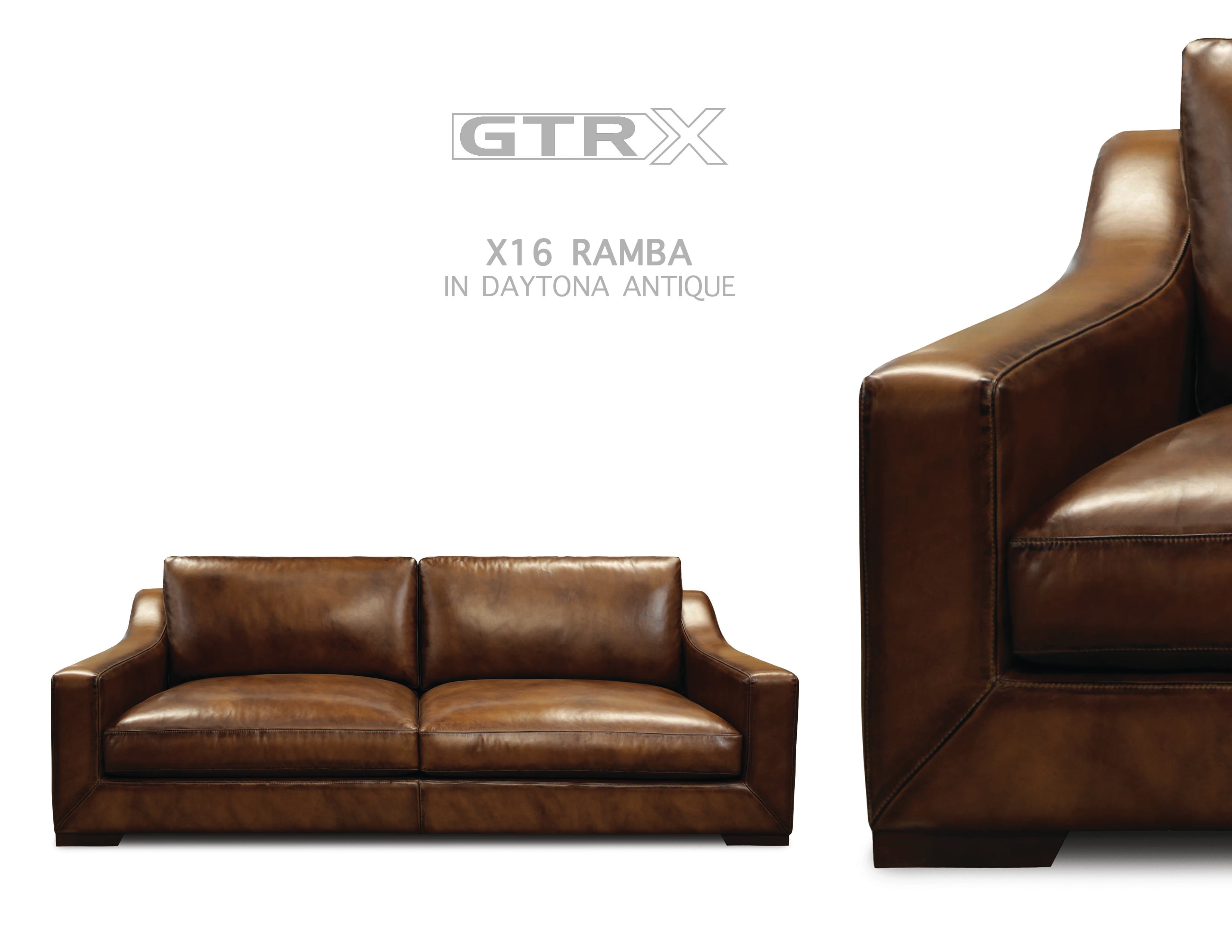 GTR Leather Daytona All-Leather Luxe Sofa w/Track Arms