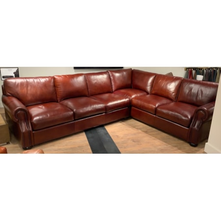 All-Leather Left Arm Facing Sectional