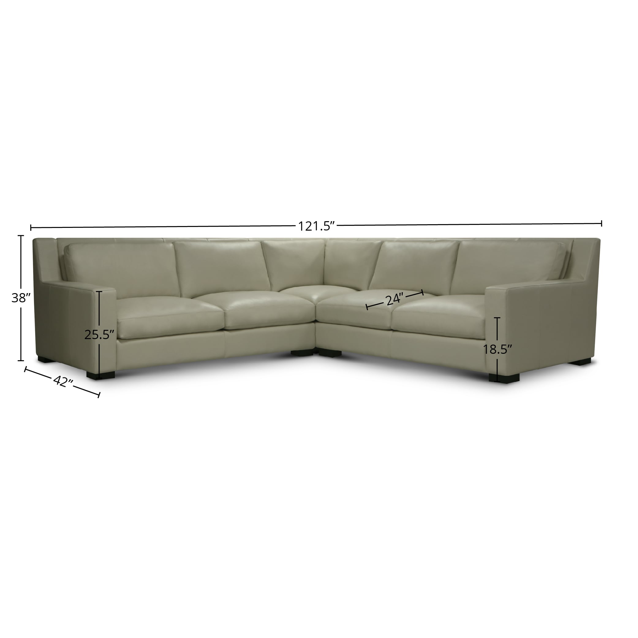 3-pc. Leather L-Shape Sectional Sofa