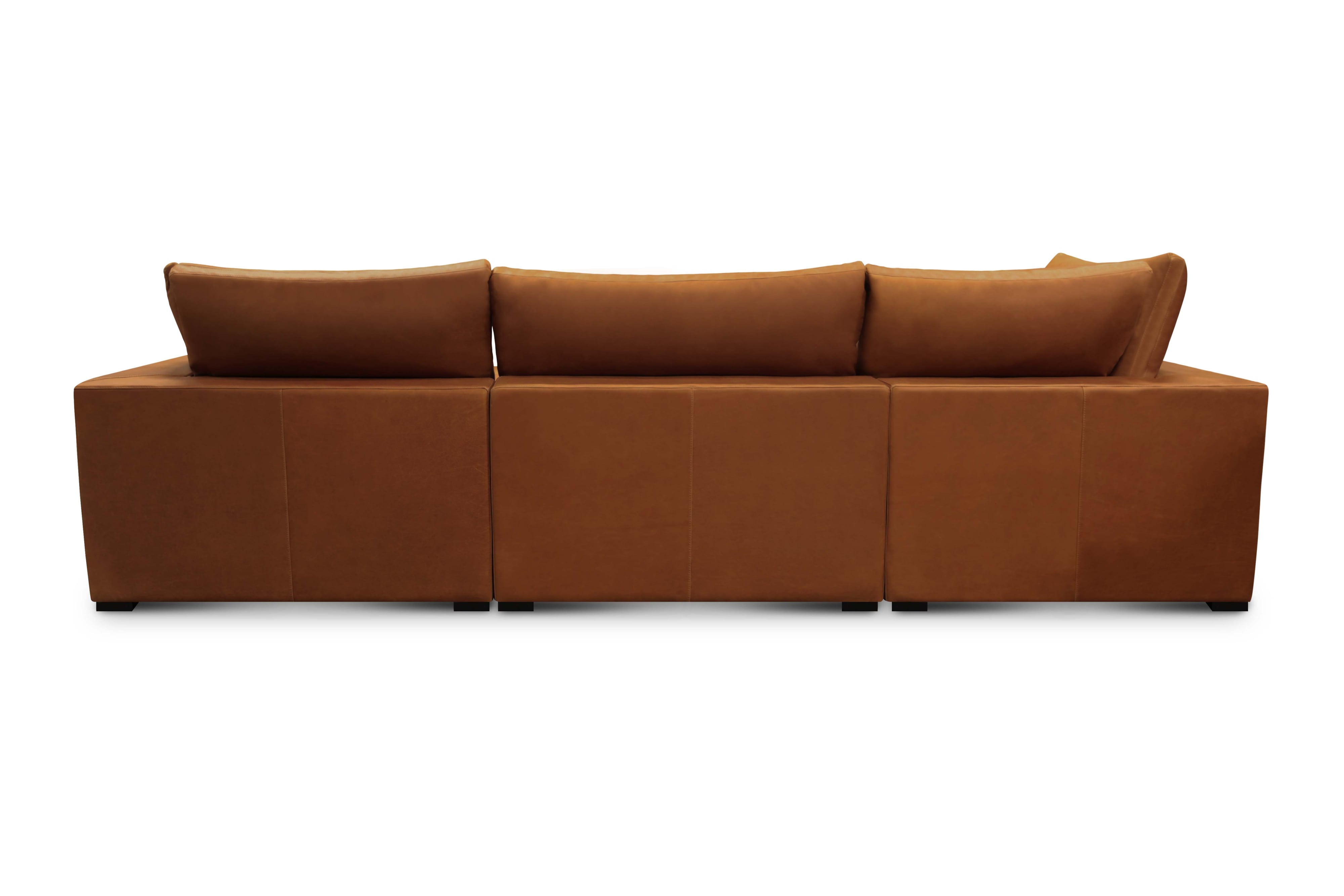 4-pc. Leather Sectional Sofa w/Large Ottoman