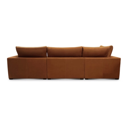 4-pc. Leather Sectional Sofa w/Large Ottoman