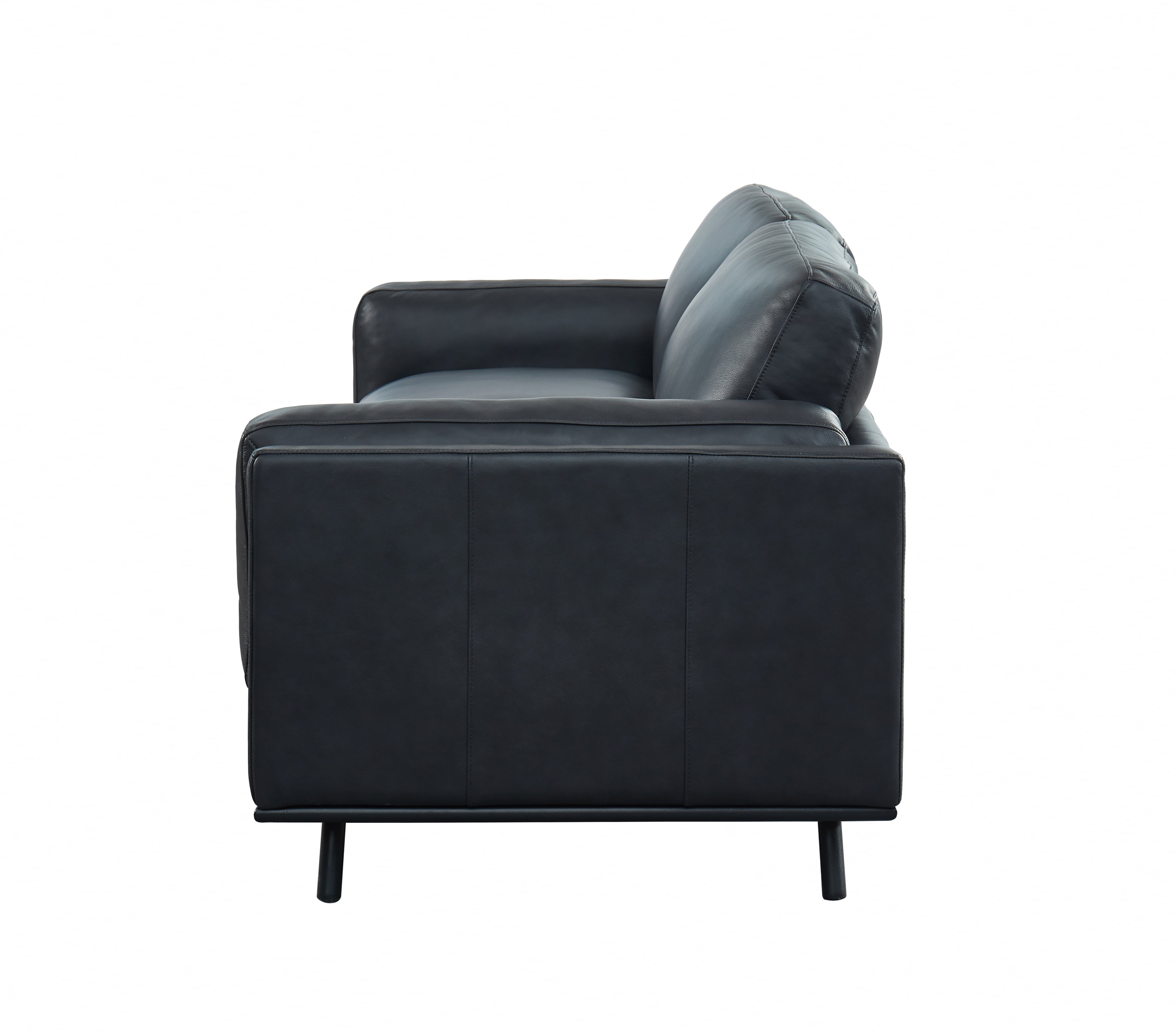 Leather Sofa w/Bolster Pillow Arms