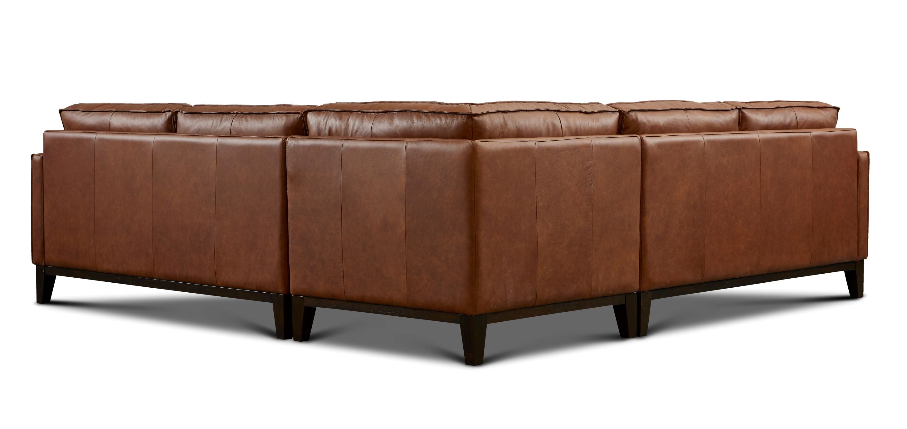 3-pc. Leather L-Shape Sectional Sofa