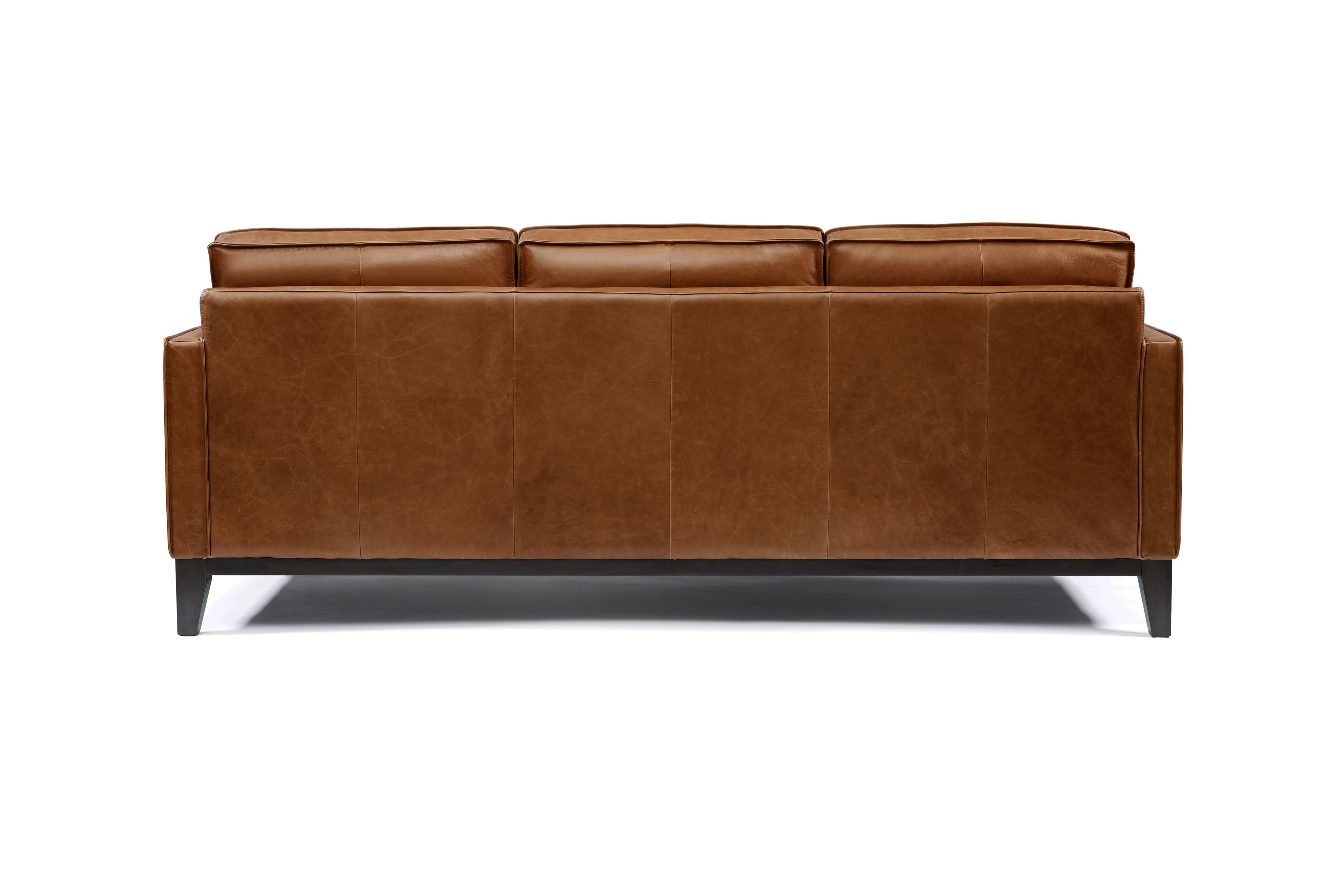 Leather Sofa w/Splayed Solid Wood Legs