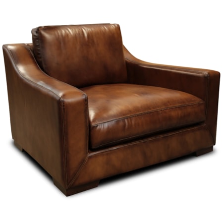 Leather Deep-Seating Club Chair