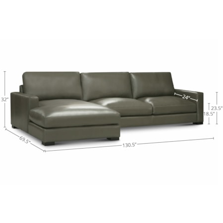 2-pc. LAF Leather Chaise Sectional Sofa