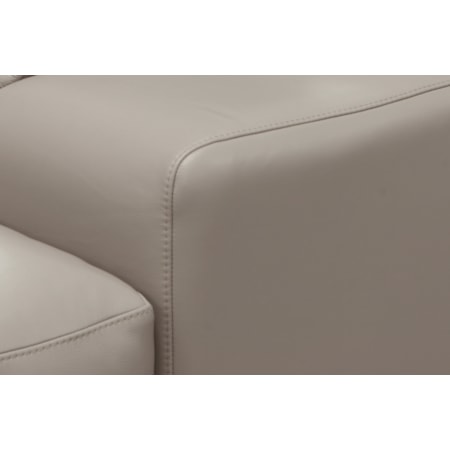 Deep-Seating Leather Sofa w/2 Throw Pillows