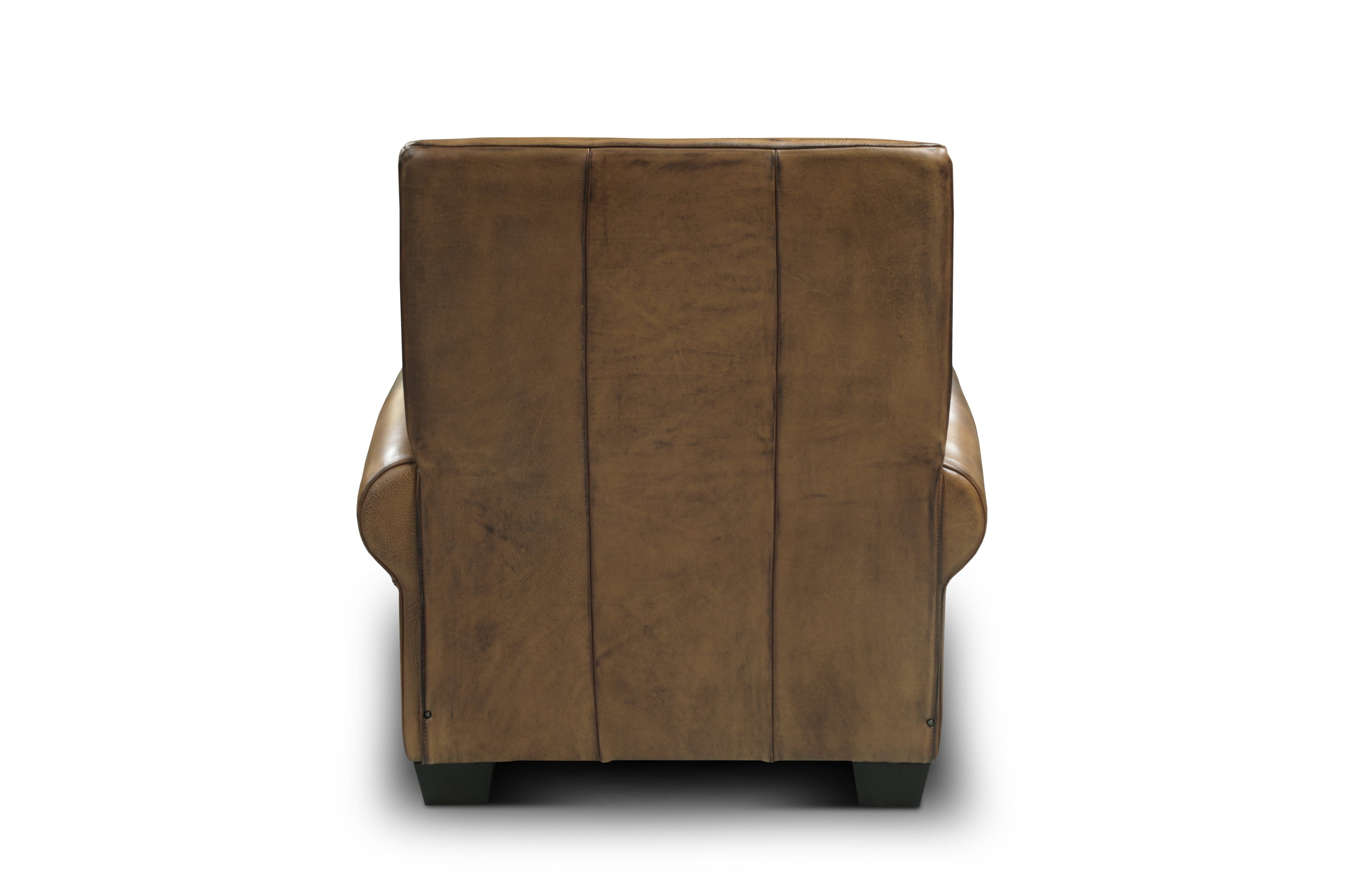 Hand-Antiqued Leather Push-Back Recliner