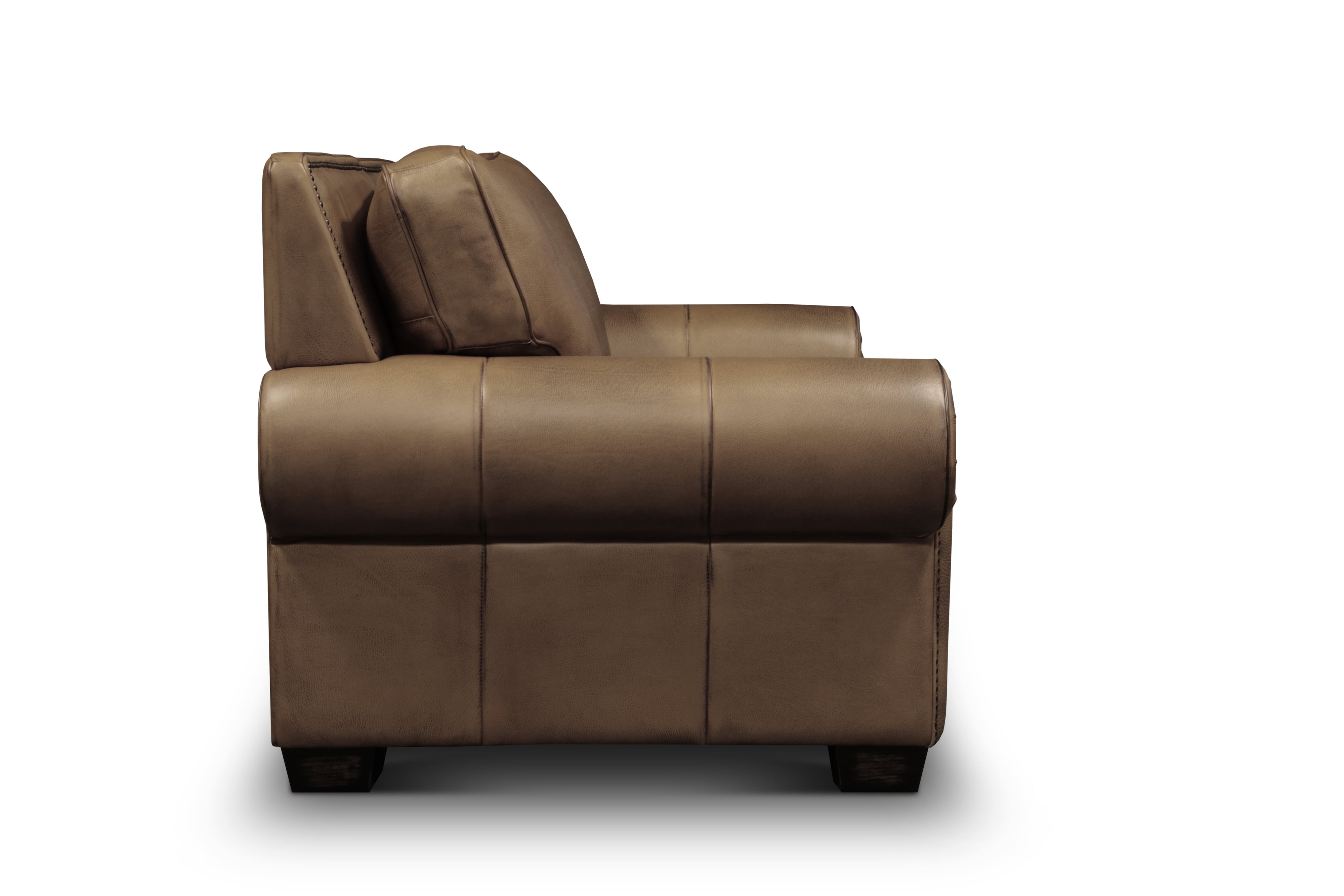 Hand-Antiqued Leather Loveseat