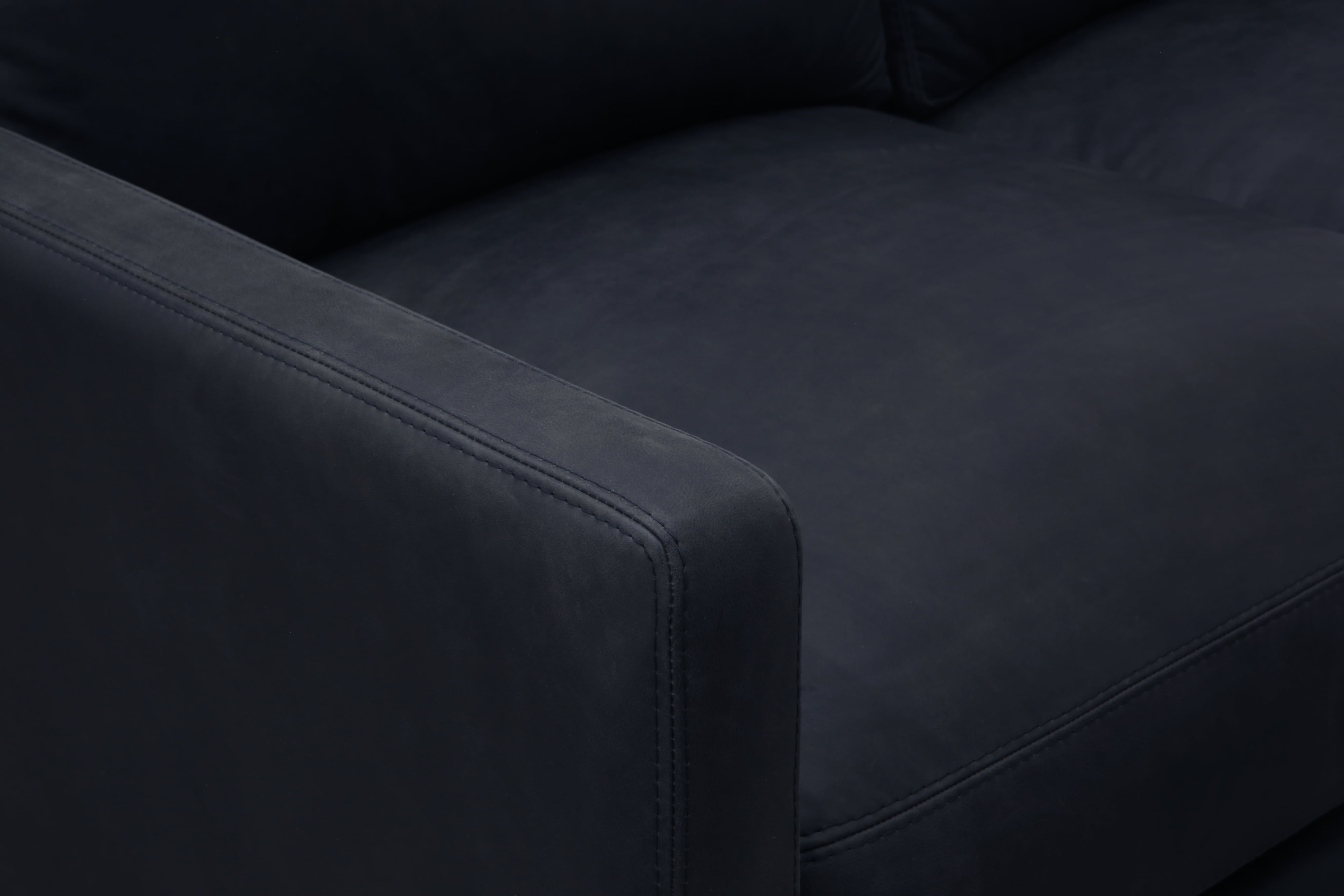 Leather Sofa w/Distressed Solid Wood Base