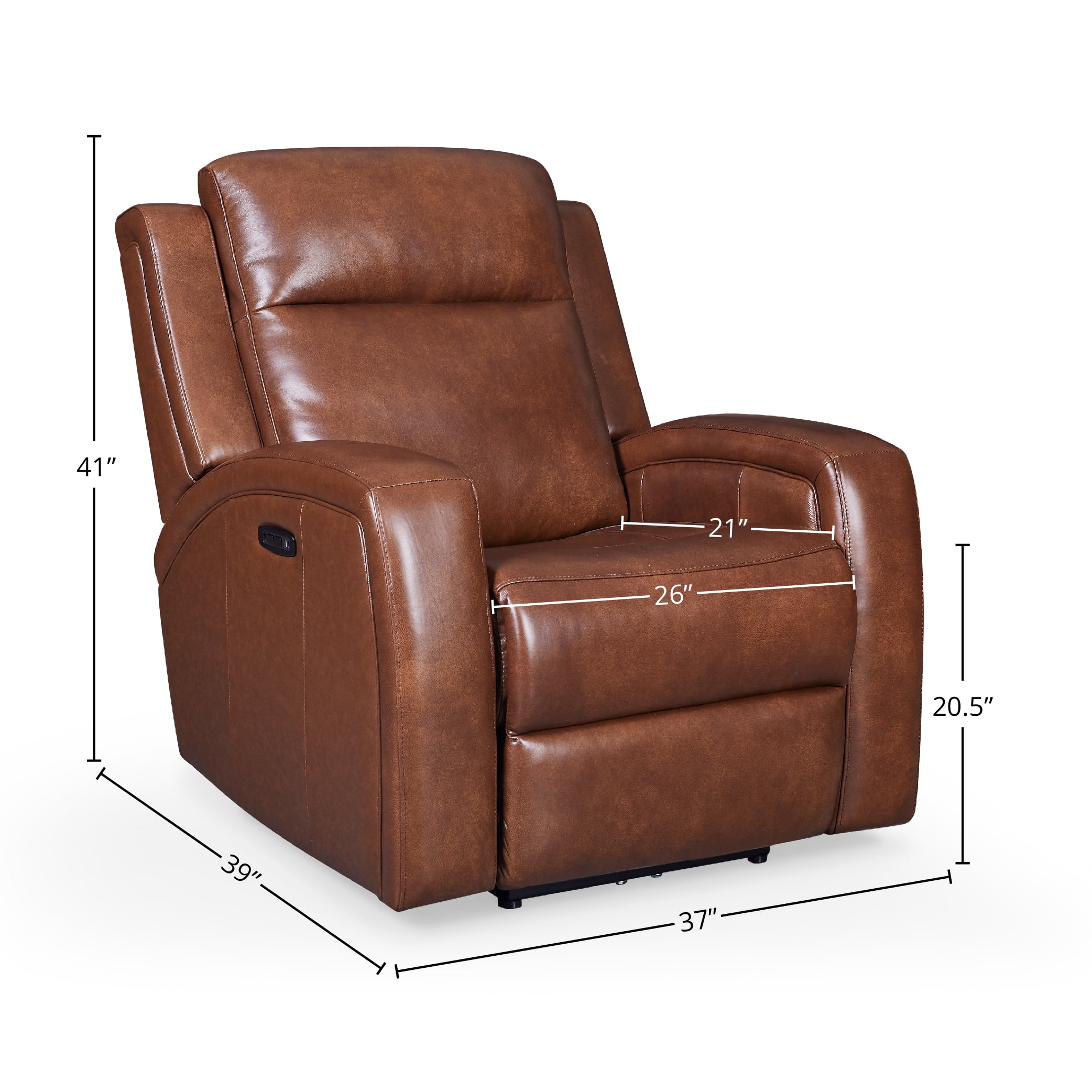 Leather Lay-Flat Swivel Glider Recliner