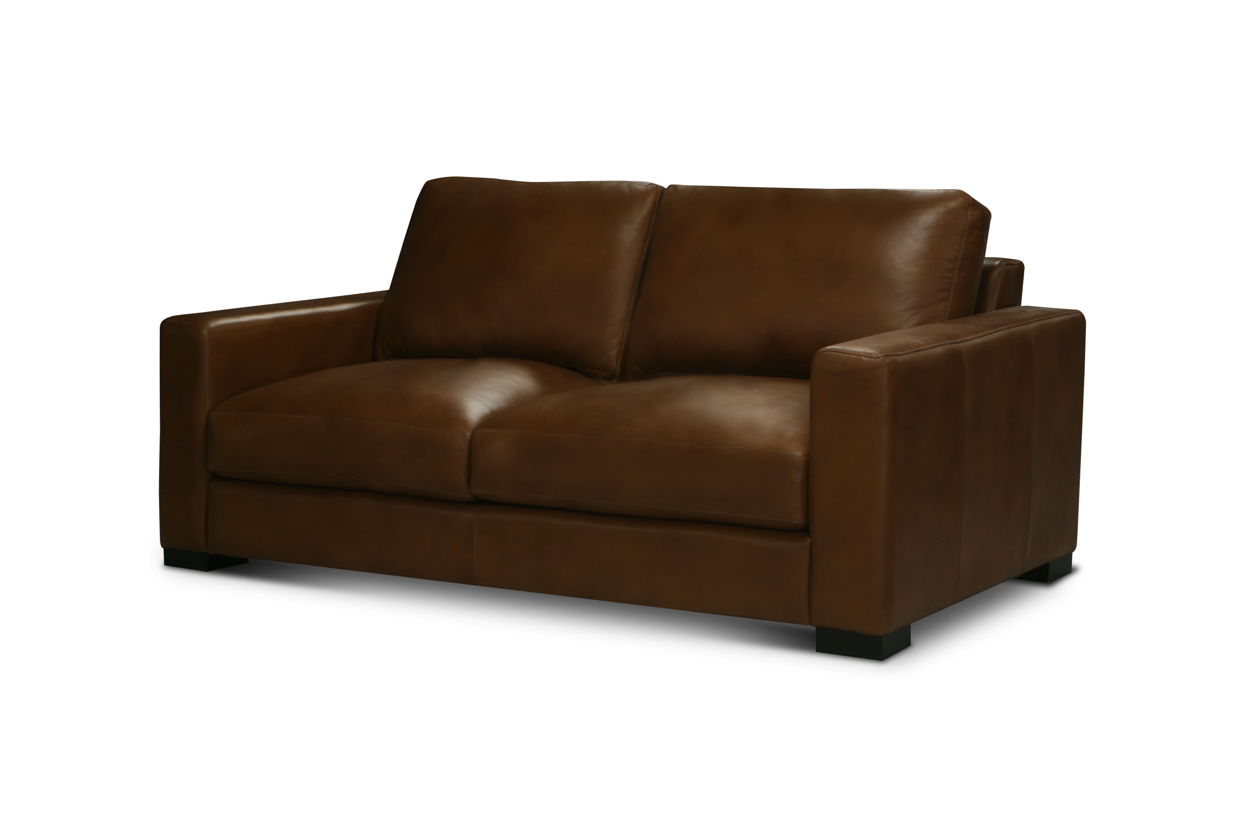 Leather Loveseat w/Track Arms