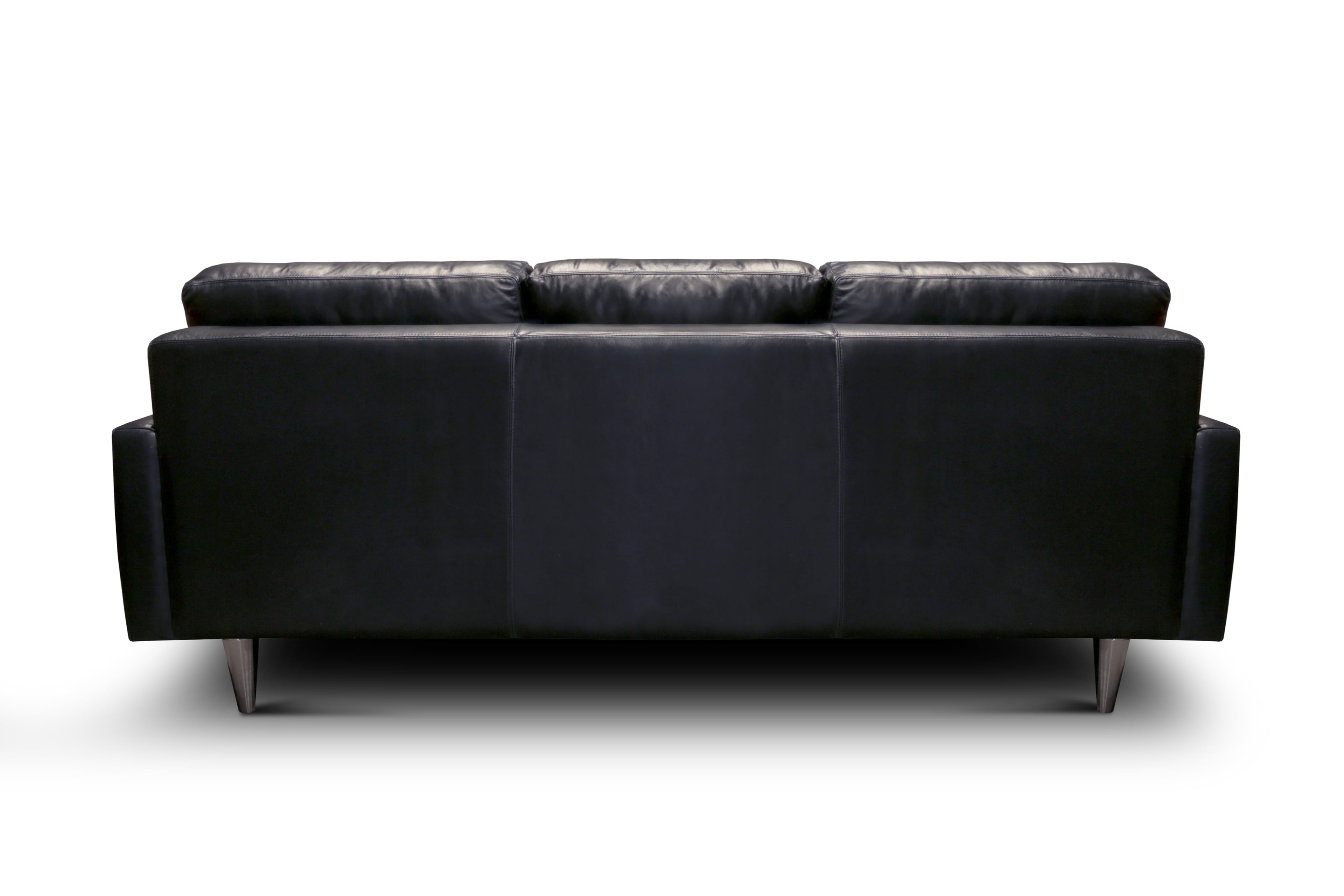 Leather Sofa w/Conical Stainless Steel Feet